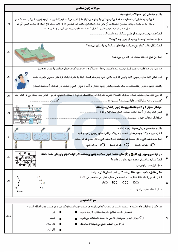  سوالات امتحان شبه نهایی کشوری علوم تجربی نهم با جواب | خرداد 1404