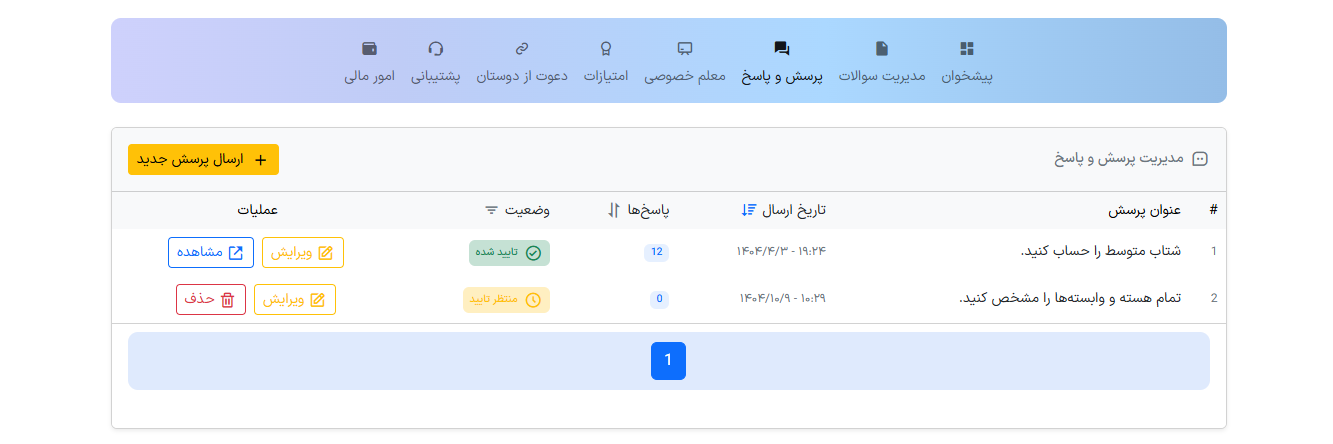 مدیریت پرسش و پاسخ